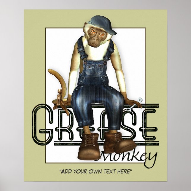 Póster Poster de Personalizable de mono de grasa (Frente)
