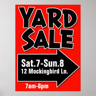 Póster Poster DE personalizable DE VENTA YARD