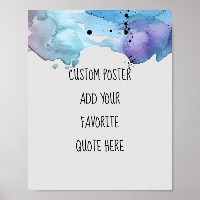 Póster poster de personalizado añada su diseño de acuarel (Frente)