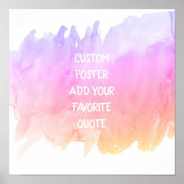 Póster poster de personalizado añada su propia acuarela d (Frente)