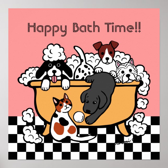 Póster Poster de Personalizado de Black Labrador Happy Ba (Frente)