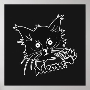 Póster Poster de personalizado de gato negro