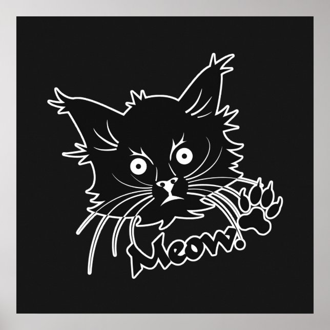 Póster Poster de personalizado de gato negro (Frente)