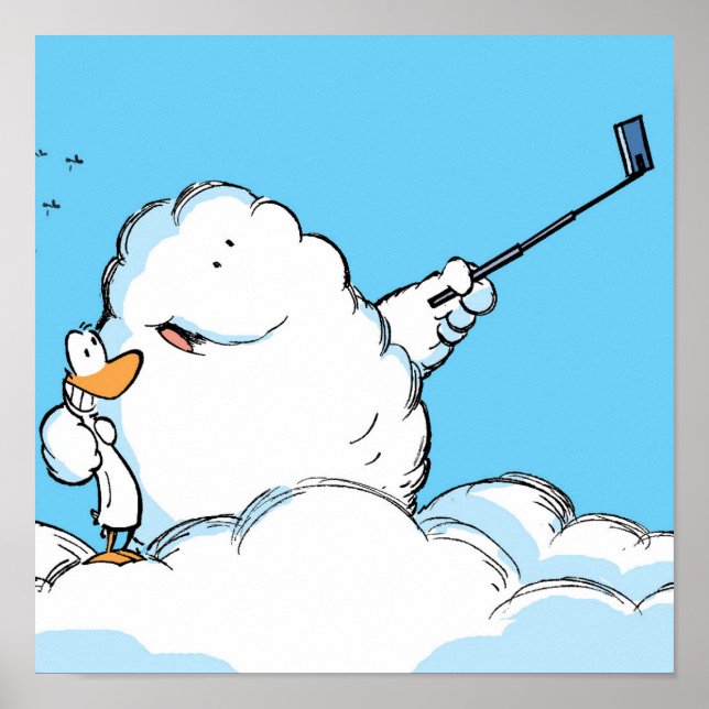 Póster Poster de Personalizado de selfie de pato y nube (Frente)
