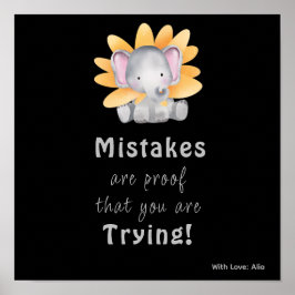 Póster Poster de personalizado motivacional de elefante c