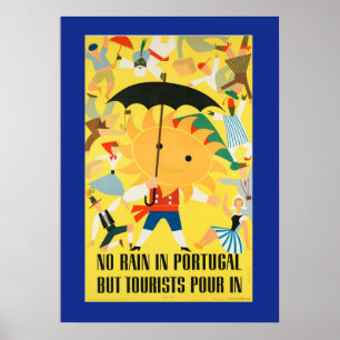 Póster Poster de personas que llueven en Portugal