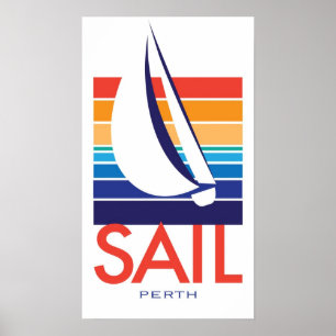 Póster Poster de Perth de Color del Barco Square_SAIL