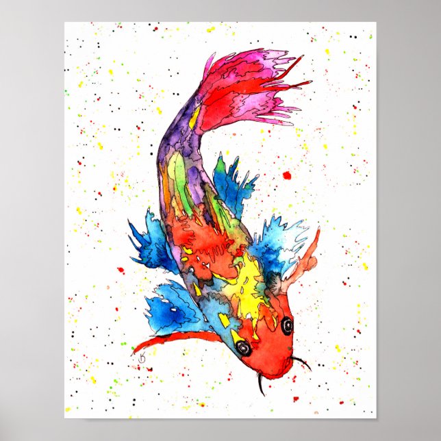 Póster Poster de pescado Koi - 11"x14" (Frente)