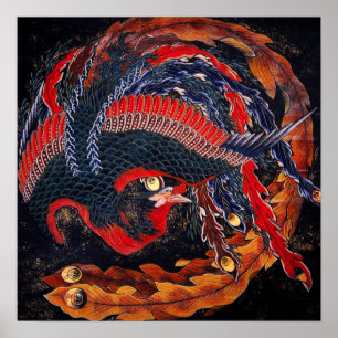 Póster Poster de Phoenix del japonés de Hokusai