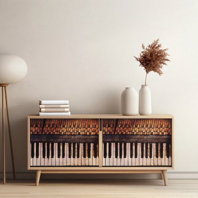 Póster Poster de piano de época para papel de descomposic (This is a decoupage mockup, your design may appear smaller or larger depending on furniture.)