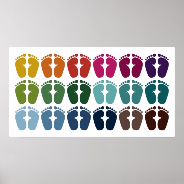 Póster Poster de pies de color (Frente)