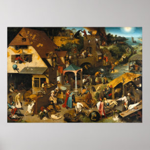 Póster Poster de Pieter Bruegel de los proverbios de