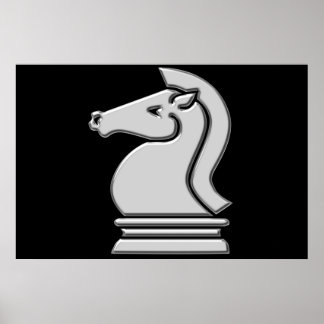 Póster Poster de piezas de caballo de Guay Metallic Chess