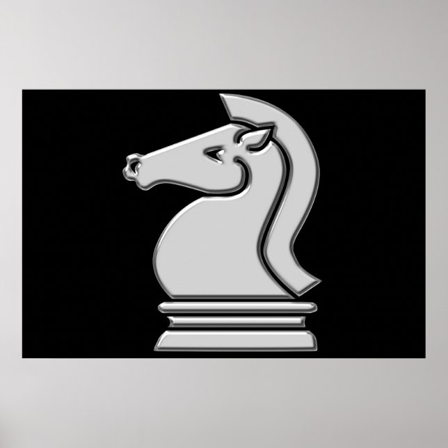 Póster Poster de piezas de caballo de Guay Metallic Chess (Frente)