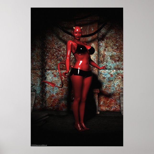 Póster Poster De Pin Up De Una Mujer Del Diablo Caliente  (Frente)