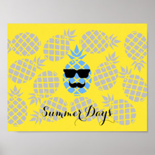 Póster poster de piña "Días de verano"