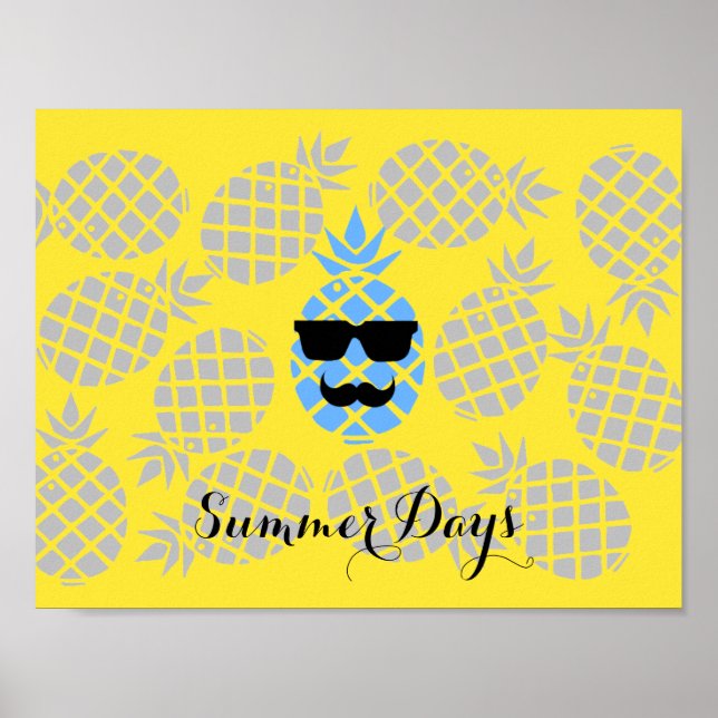 Póster poster de piña "Días de verano" (Frente)