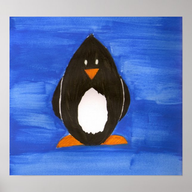 Póster Poster de pingüino acuarela (Frente)
