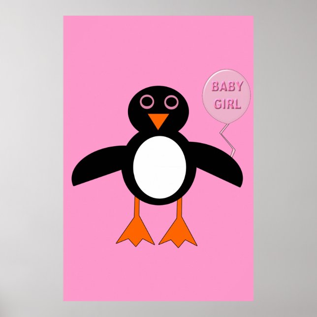 Póster Poster de pingüino rosado (Frente)