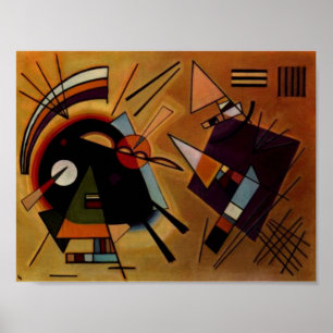 Póster Poster de pintura abstracta de violeta negra de Ka