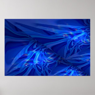 Póster Poster de pintura abstracta digital azul