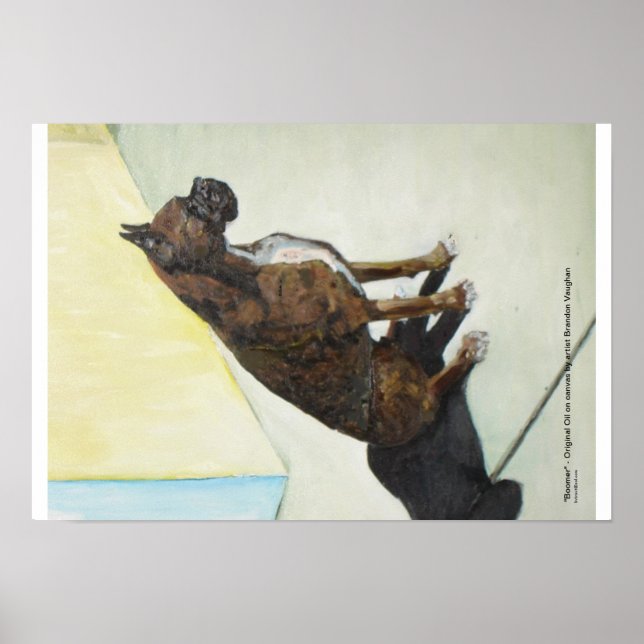 Póster poster de pintura al óleo del perro boxeador (Frente)