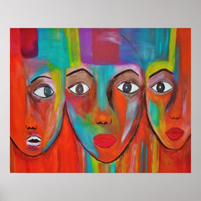 Póster Poster de pintura al petróleo de mujeres africanas (Frente)