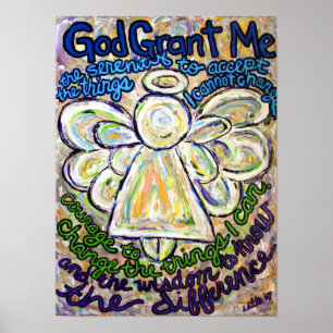 Póster Poster de pintura Ángel de la oración de la sere