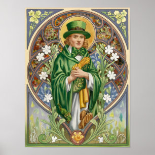 Póster Poster de pintura Art Nouveau del Día de San Patri
