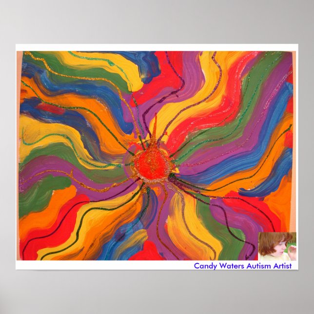 Póster Poster de pintura artística de Candy Waters Autism (Frente)