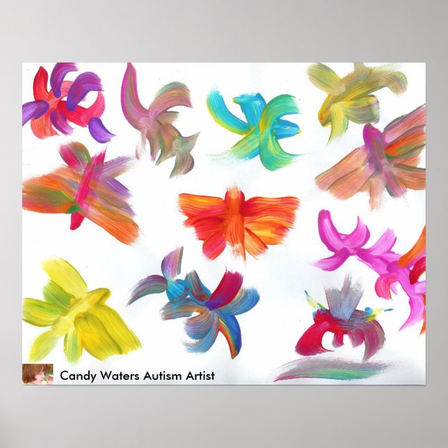 Póster Poster de pintura artística de Candy Waters Autism (Frente)