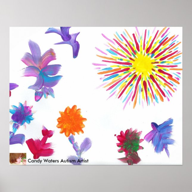 Póster Poster de pintura artística de Candy Waters Autism (Frente)