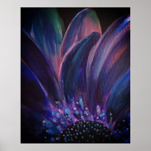 Póster Poster de pintura de flores moradas