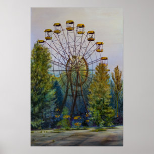 Póster Poster de pintura de la noria de Pripyat