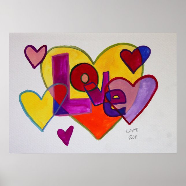 Póster Poster de pintura de letras de amor (Frente)