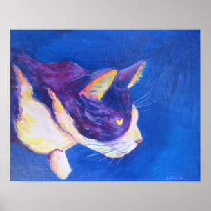 Póster Poster de pintura de retrato de Mascota de gato de