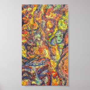 Póster Poster de pintura expresionista abstracta colorida