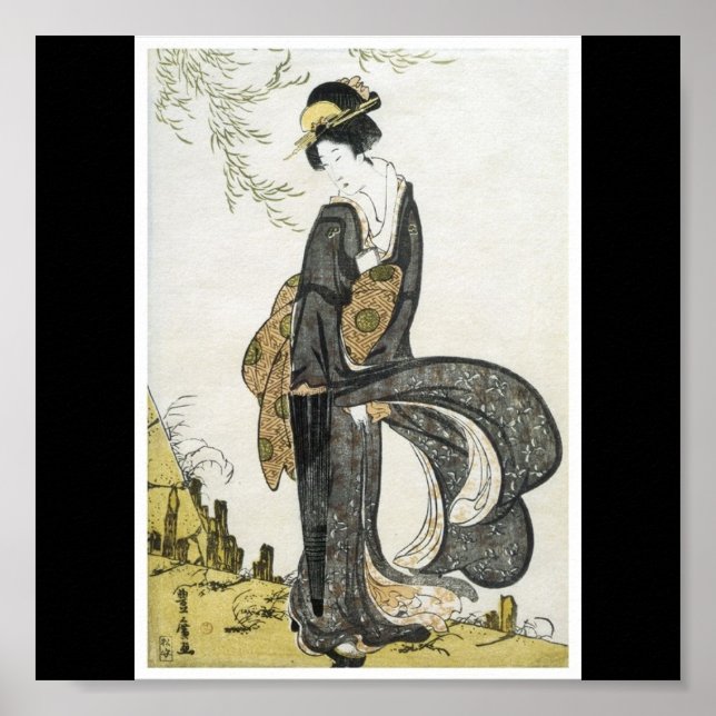 Póster Poster de pintura japonesa c. 1805 (Frente)