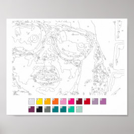 Póster Poster de pintura por números: Chica de graffiti