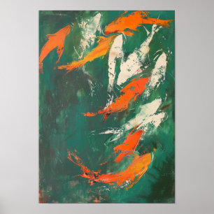 Póster Poster de pintura submarina de peces tropicales co