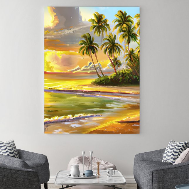Póster Poster de pintura tropical de la playa de Sunset B (Subido por el creador)