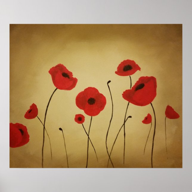 Póster Poster de pinturas de adormidera roja (Frente)