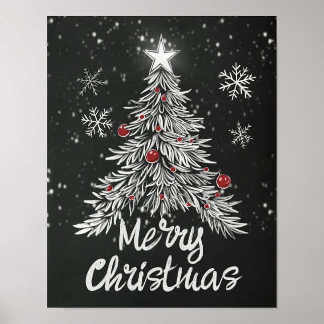 Póster Poster de pizarra de navidad rustica (Frente)