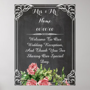 Póster poster de pizarra, poster boda
