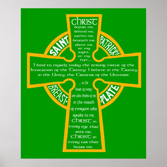 Póster Poster de placa de pecho de St. Patrick (Frente)