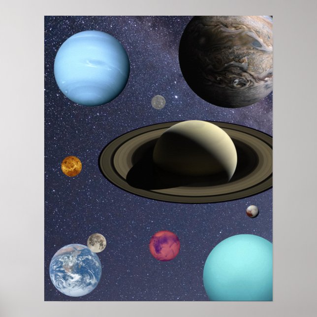 Póster Poster de planetas del sistema solar (Frente)