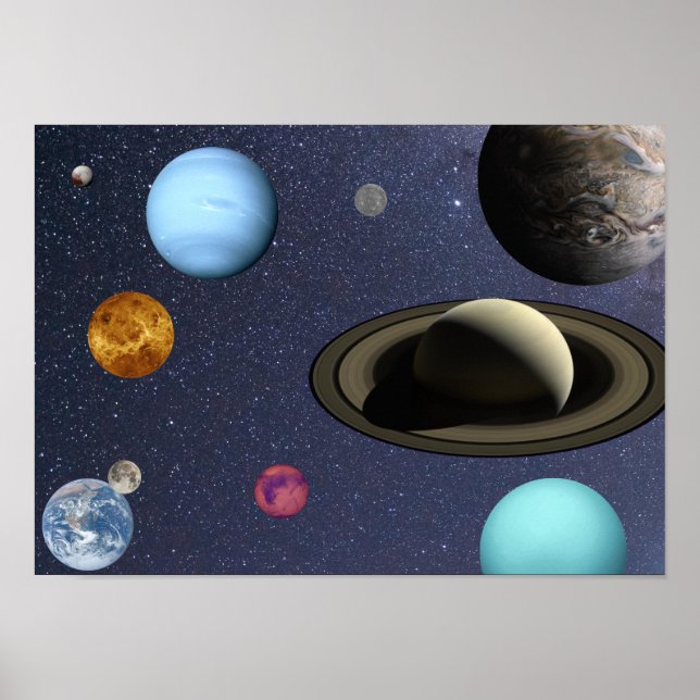Póster Poster de planetas del sistema solar (Frente)