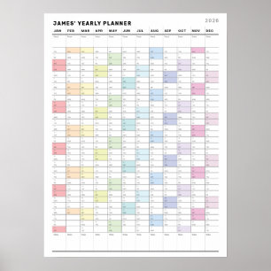 Póster Poster de planificador anual Minimalista personali