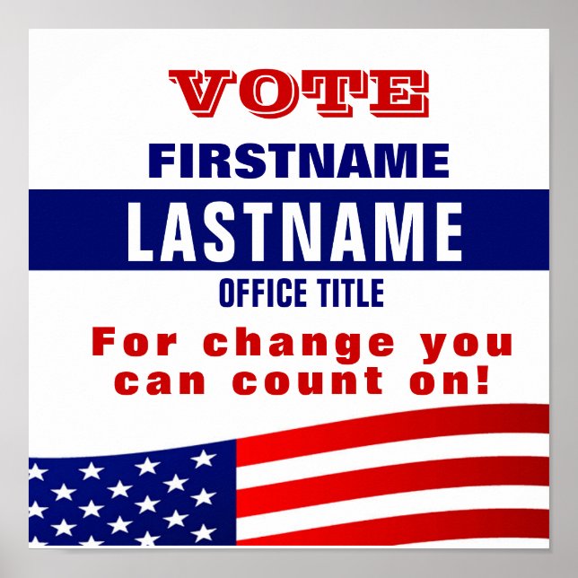 Póster Poster de plantilla de campaña de personalizado (Frente)