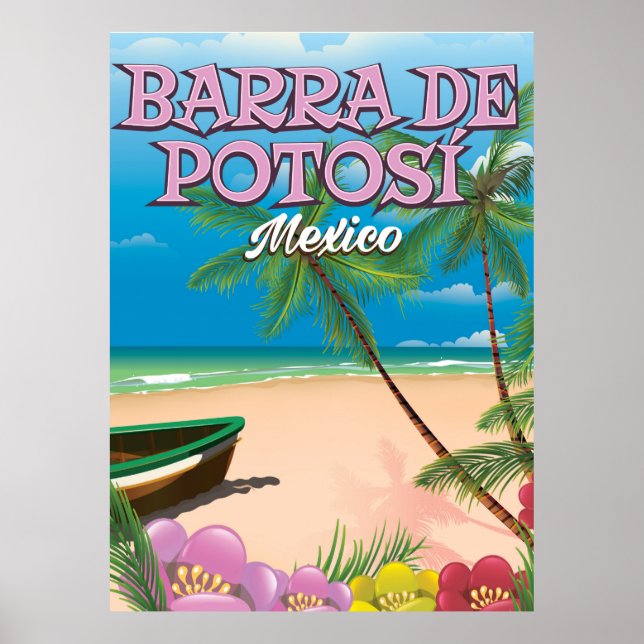 Póster Poster de playa de Barra de Potosí México (Frente)